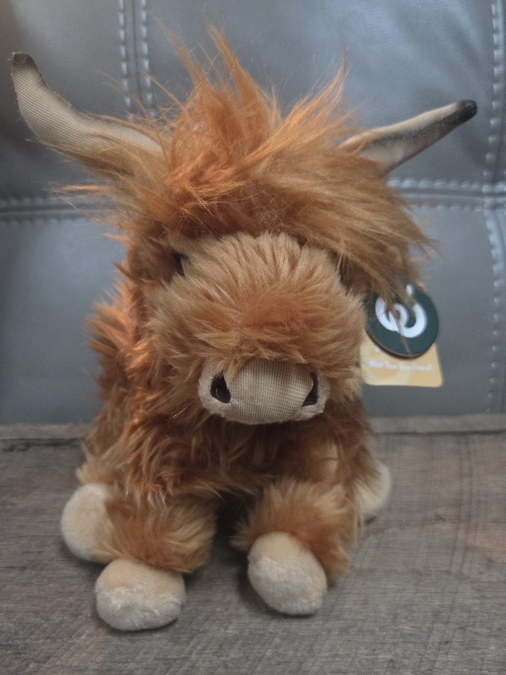 NWT Living Nature Large Highland Cow Plush 10" Stuffed Animal with Sound MOO B1T